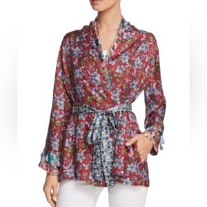 JADE by Johnny Was Penny Silk Floral Women's Wrap Top, size L
